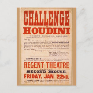 Fordere Houdini heraus Postkarte