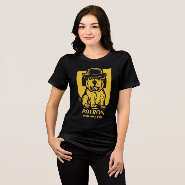 Förderin des ukrainischen Hundes - Fett grafische  Tri-Blend Shirt (Vorderseite voll)
