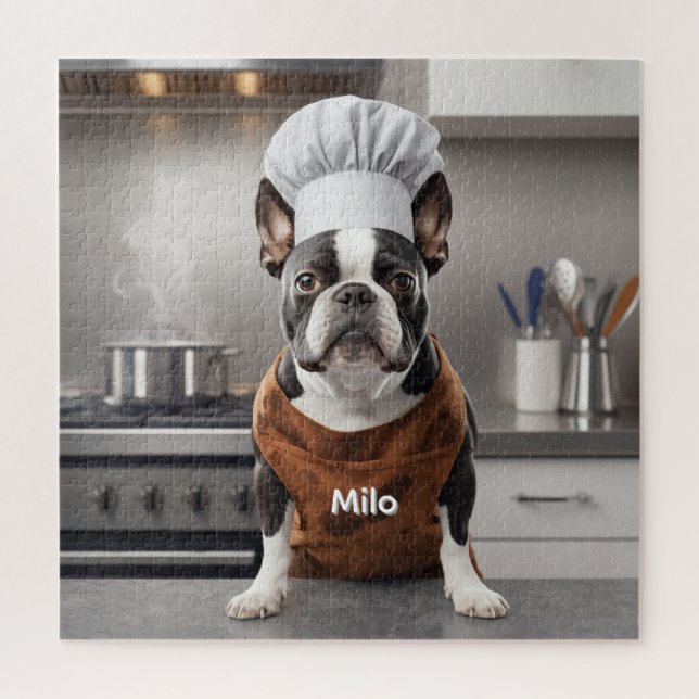Forderndes Boston-Terrier-Personalisiertes Puzzle (Vertikal)