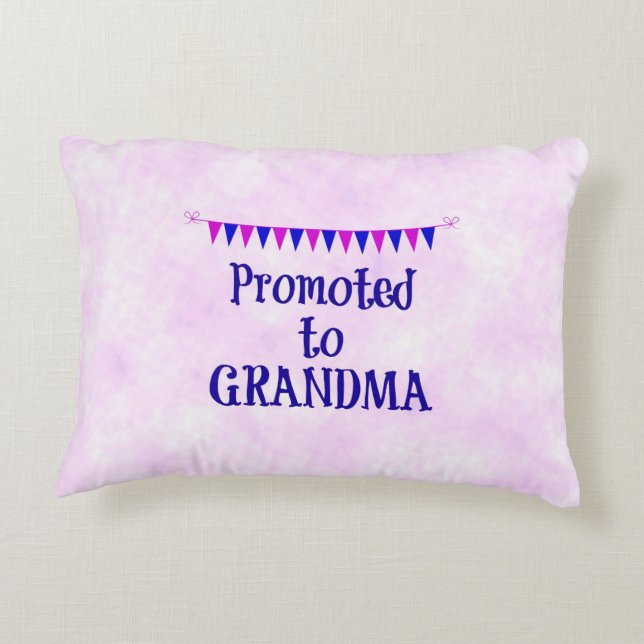 "Fördert für Oma" rosa Bukh Hintergrund Zierkissen (Rückseite)