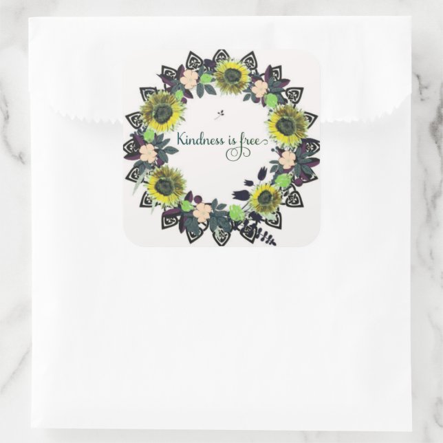 Förderung der Erleuchtung Comfort Hope Quadratischer Aufkleber (Tasche)