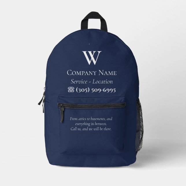 Förderung der Mitarbeiter Monogram Navy Blue Compa Bedruckter Rucksack (Vorderseite)