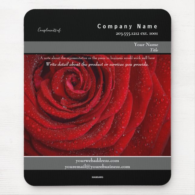 Förderung der Mousepad-Rote Rose. Thema - HAMbyWG Mousepad (Vorne)