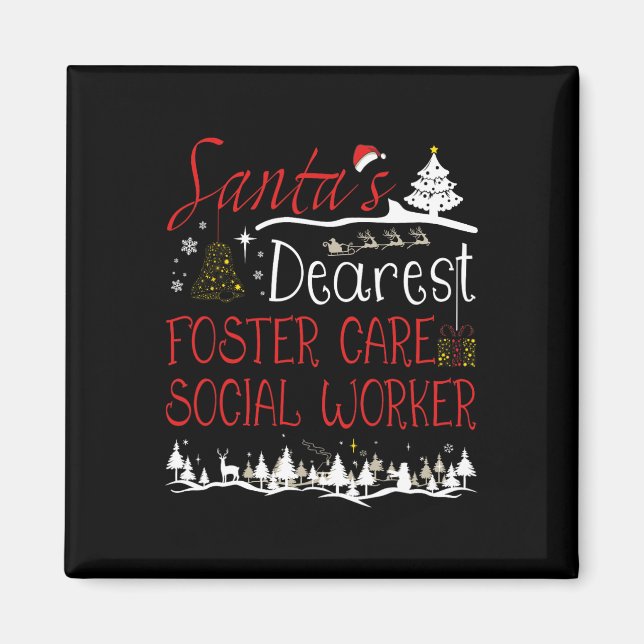 Förderung der Sozialarbeiter Weihnachten Niedlich  Magnet (Vorne)