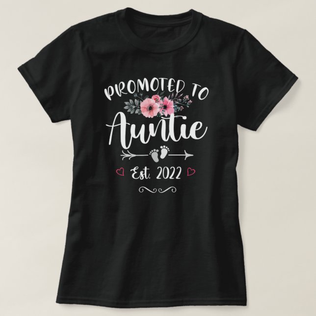 Förderung für Tante Est 2022 Niedliche Junge Mutte T-Shirt (Design vorne)