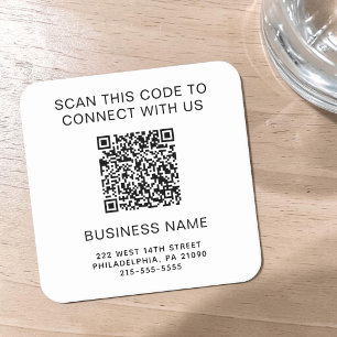 Förderung moderner Unternehmen mit QR-Code Rechteckiger Pappuntersetzer