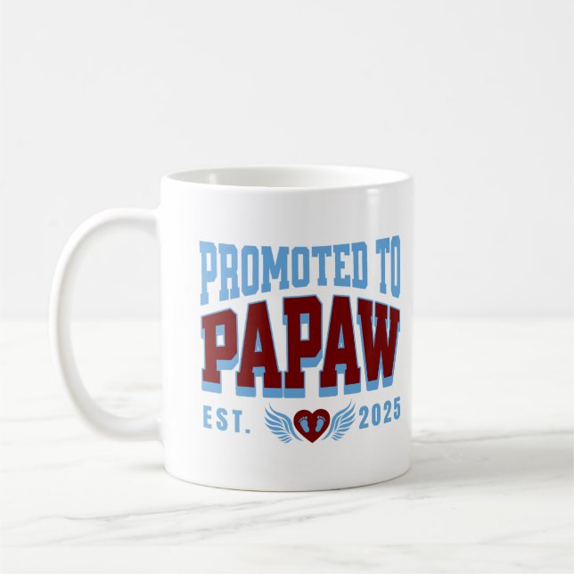 Förderung nach Papaw Est. 2025 Schwangerschaftsank Kaffeetasse (Links)