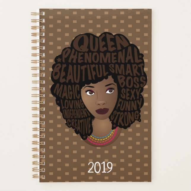 Förderung schwarzer Frauen | Polka Dot | Brown Planer (Vorderseite)