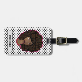 Förderung schwarzer Frauen, schwarzer und weißer P Gepäckanhänger