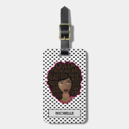 Förderung schwarzer Frauen, schwarzer und weißer P Gepäckanhänger