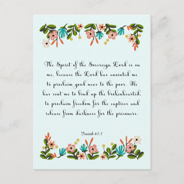 Förderung von Bibelversen Kunst - Isaiah 61:1 Postkarte (Vorderseite)