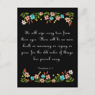 Förderung von Bibelversen Kunst - Offenbarung 21:4 Postkarte