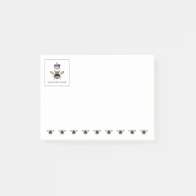 Förderung von Bienen und Kronen Post-it Klebezettel (Vorderseite)