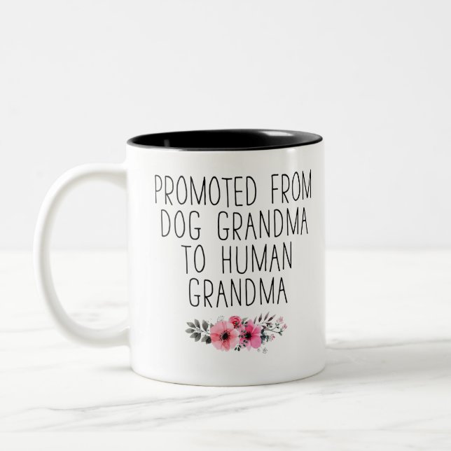 Förderung von Hunde-Oma zum menschlichen Oma Zweifarbige Tasse (Links)