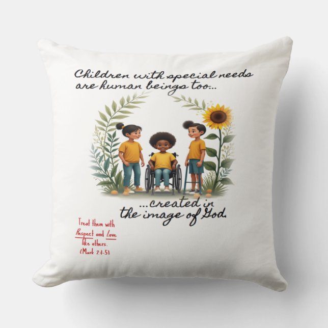 Förderung von Kindern mit besonderen Bedürfnissen  Kissen (Vorderseite)