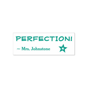 Förderung von "PERFECTION!" + Name des Lehrers Permastempel