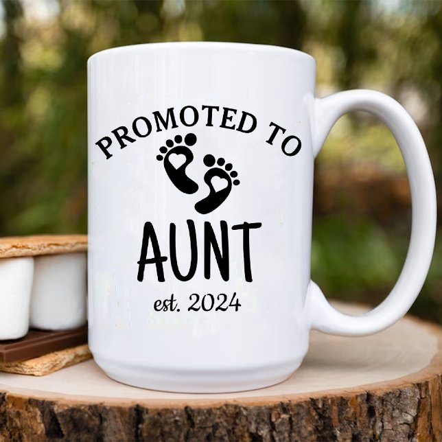 Förderung zur Tante / Geburtsankündigung Chic Herz Kaffeetasse (Promoted to Aunt / Birth announcement Chic heart Coffee Mug)