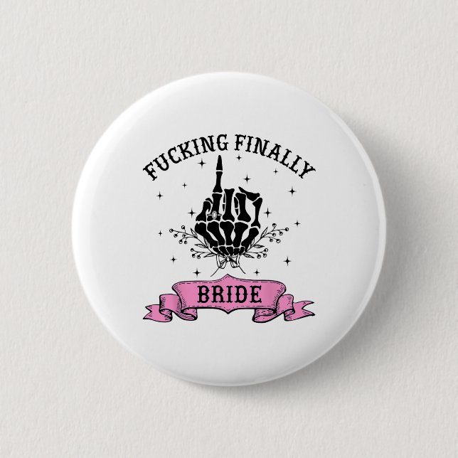 Fording schließlich Bride Skeleton Hand Halloween  Button (Vorderseite)