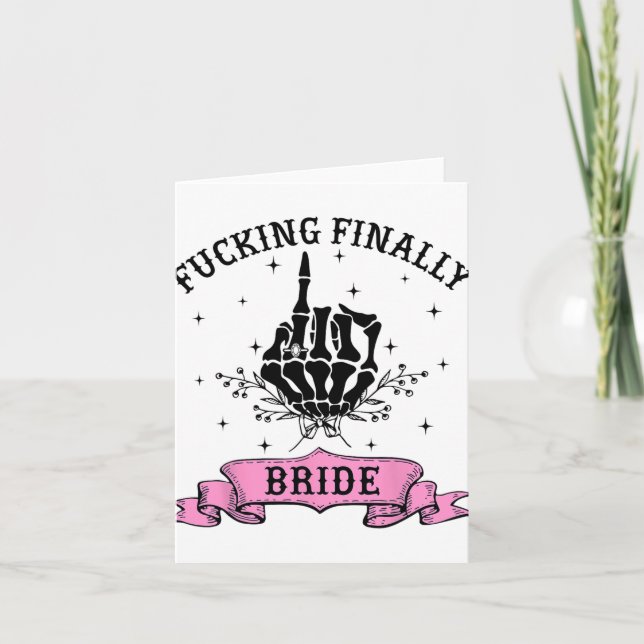 Fording schließlich Bride Skeleton Hand Halloween  Karte (Vorderseite)