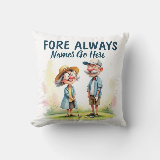 Fore Always Golf Couple Kissen (Vorderseite)