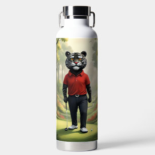 "Fore! Ein schwarzer Tiger, der Golf im Wald spiel Trinkflasche