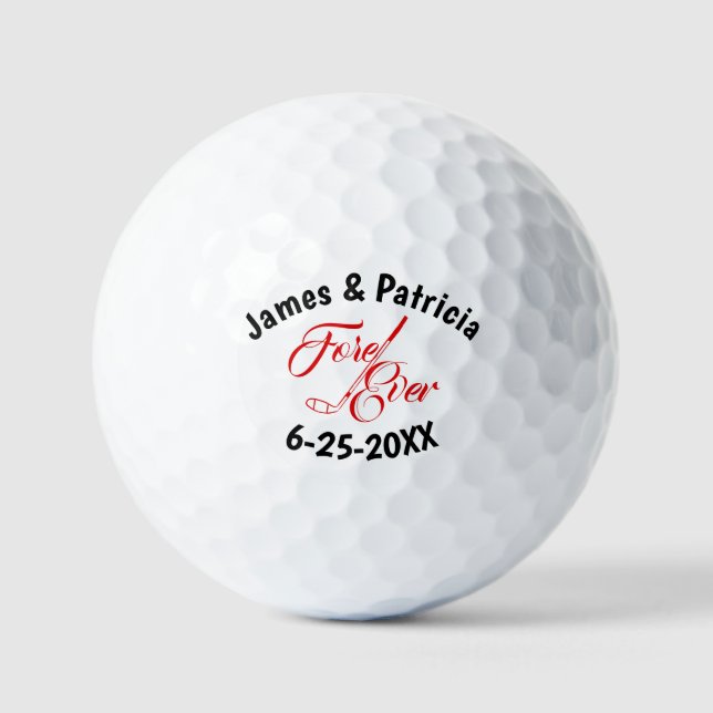 Fore Ever Wedding Personalisiert Golfball (Vorderseite)