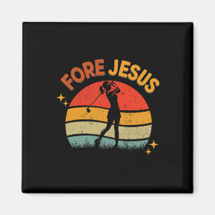 Fore Jesus Christliches Golf Retro 70er Religiöses Magnet