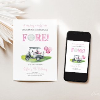 Fore Mini Golf Girl Einladung zum Geburtstag