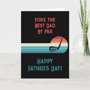 Fore the Best Vater By Par Golf Theme Vatertag Feiertagskarte