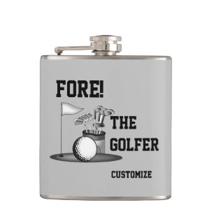 Fore the Golfer Vinyl Wrapped Flask Flachmann