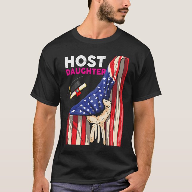Foreign Host Family Daughter Flag Hand Exchange St T-Shirt (Vorderseite)