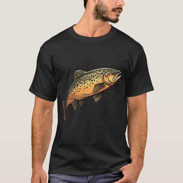 Forelle Aufkleber T-Shirt (Vorderseite)