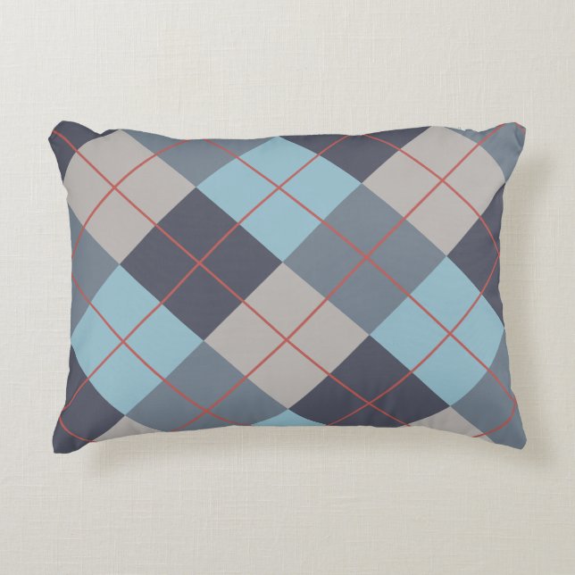 Forelle Blue Gray Baumwolle Orange Red Pattern Dekokissen (Vorderseite)