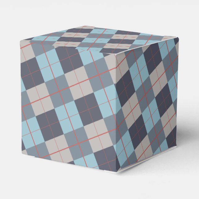 Forelle Blue Gray Baumwolle Orange Red Pattern Geschenkschachtel (Rückseite)
