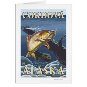 Forelle, die Querschnitt - Cordova, Alaska fischt