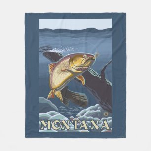 Forelle, die Querschnitt - Montana fischt Fleecedecke