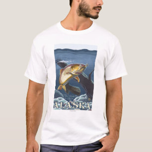 Forelle-Fischen-Kreuz - Abschnitt - Vintage Reise T-Shirt