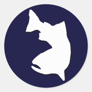 FORELLE-FISCHEN-VEKTORgraphik Runder Aufkleber