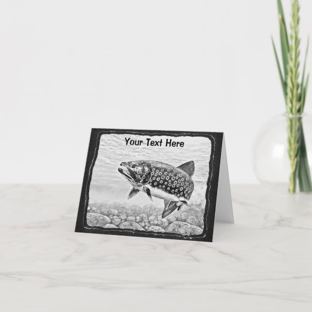 Forelle-Fischenkunst Karte (Vorderseite)