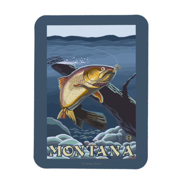 Forelle Fishing Cross-Section - Montana Magnet (Vertikal)