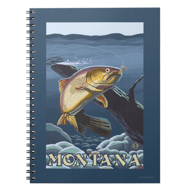 Forelle Fishing Cross-Section - Montana Notizblock (Vorderseite)