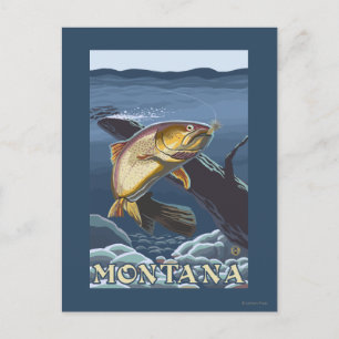 Forelle Fishing Cross-Section - Montana Postkarte