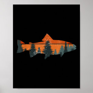 Forelle Fliegenfischen Natur Outdoor Angler Gesche Poster
