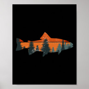 Forelle Fliegenfischen Natur Outdoor Angler Gesche Poster