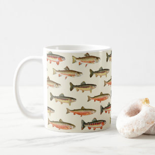 Forelle Galore Cream Fischen Kaffeetasse