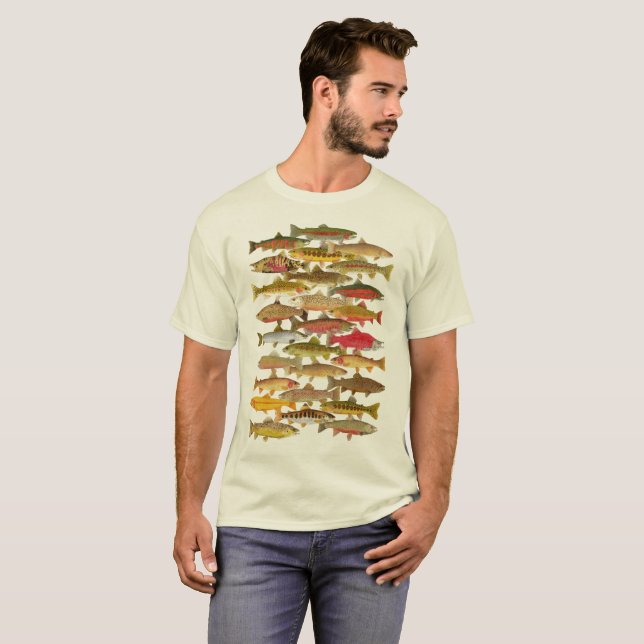 Forelle-u. Lachs-Spezies T-Shirt (Vorne ganz)