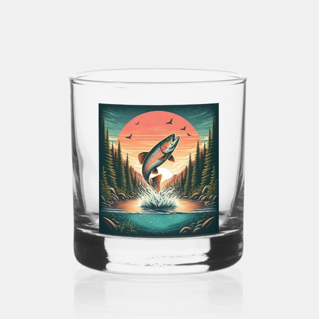 Forelle Whiskyglas (Rückseite)