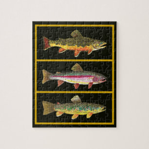Forellen - Braun, Regenbogen, Brook Fisherman's Fu Puzzle