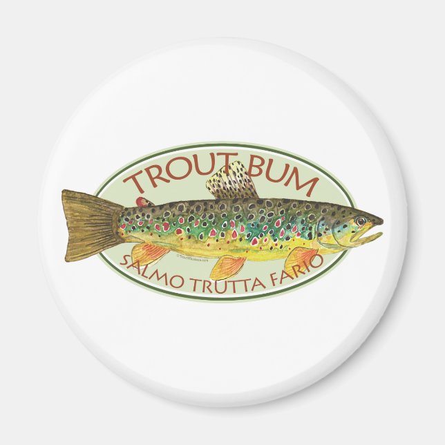 Forellen Fischen Forellenfisch Bum Humour Magnet (Vorne)