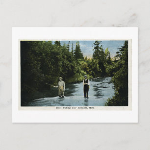 Forellen Fischen in der Nähe von Escanaba, Michiga Postkarte